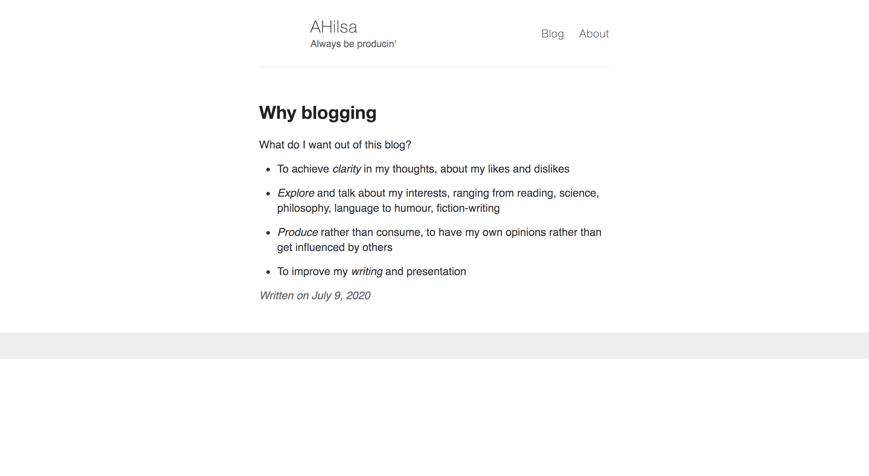 Blog post screenshot